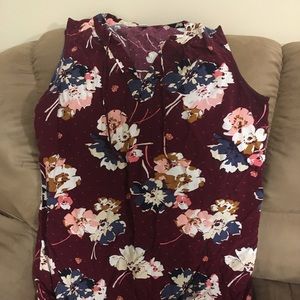 Red flowered tunic/dress